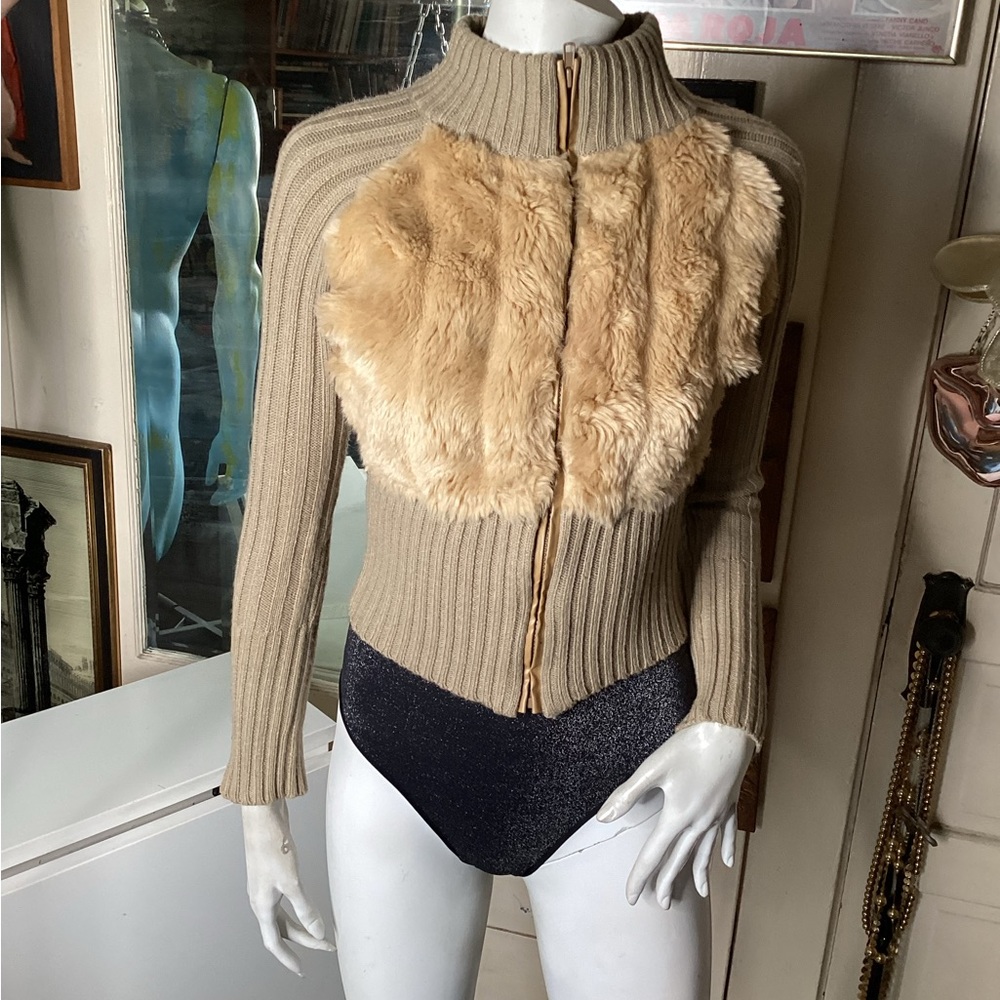 Faux fur sweater